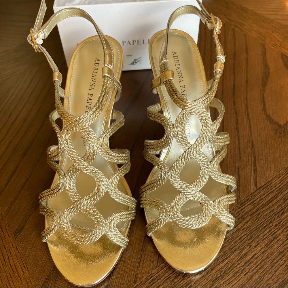 Adrianna Papell Gold Rope Dressy Sandal